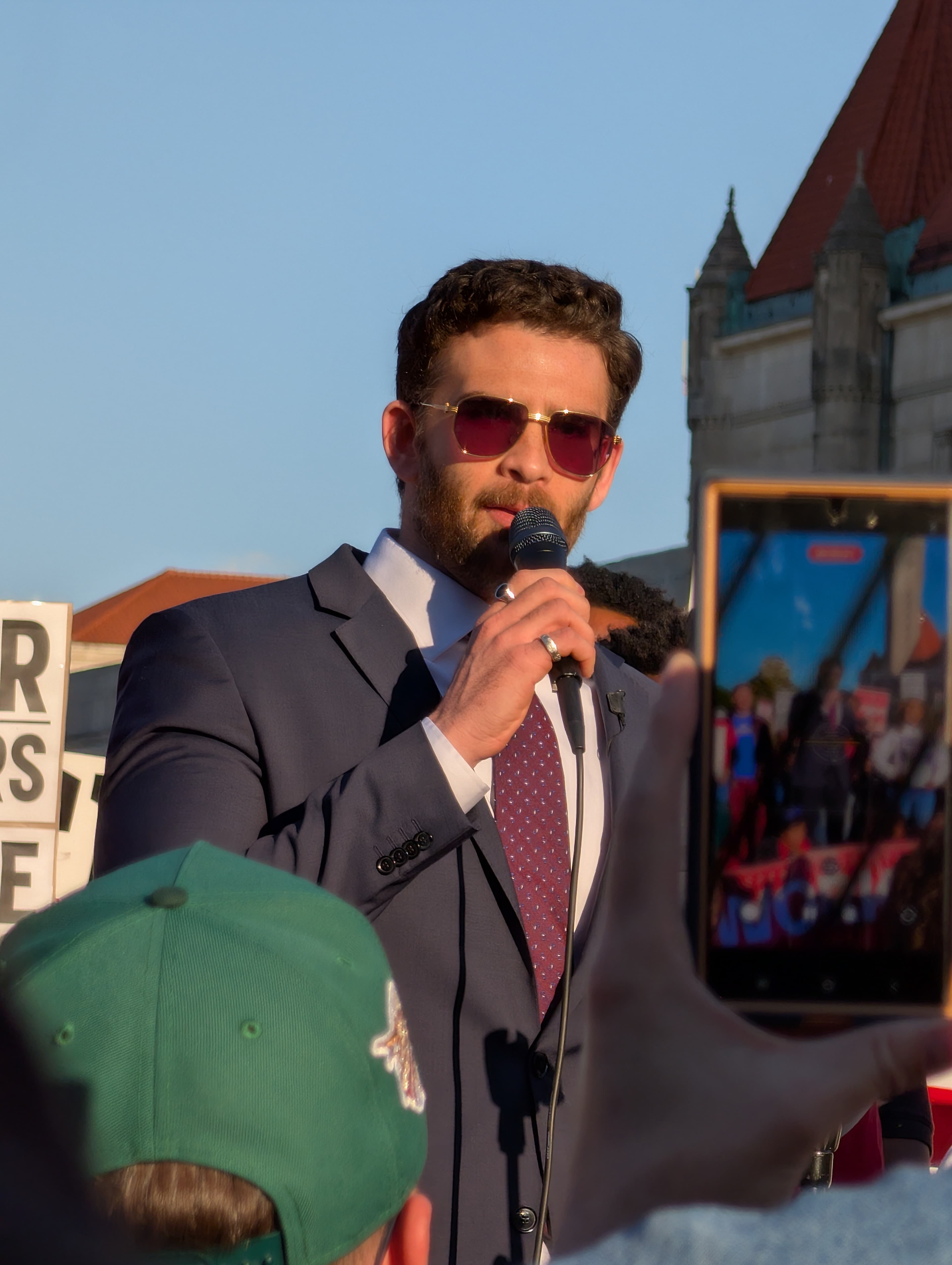 Hasan Piker speaking at a rally for Cori Bush in St. Louis, MO on 2026-05-01