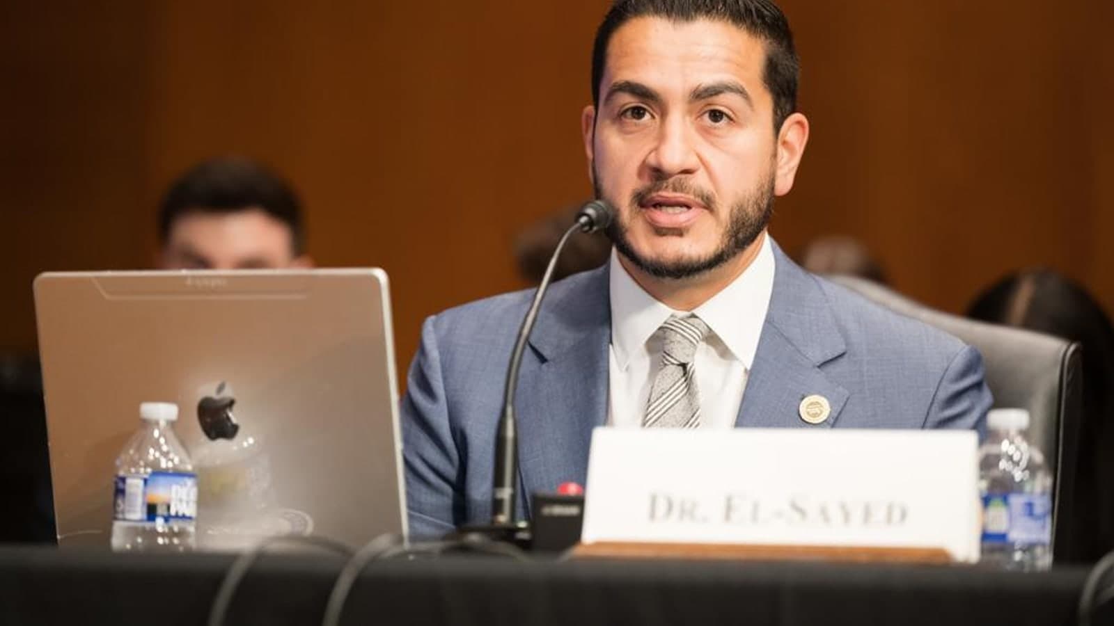 Abdul El-Sayed testifying at a United States Senate committee hearing in 2024