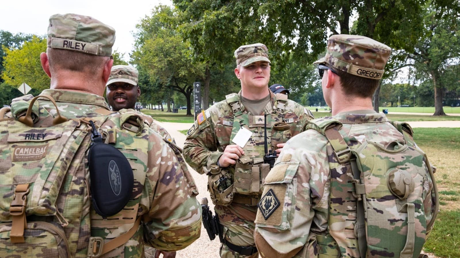 Mississippi National Guard soldiers gathered on the National Mall in Washington, D.C.