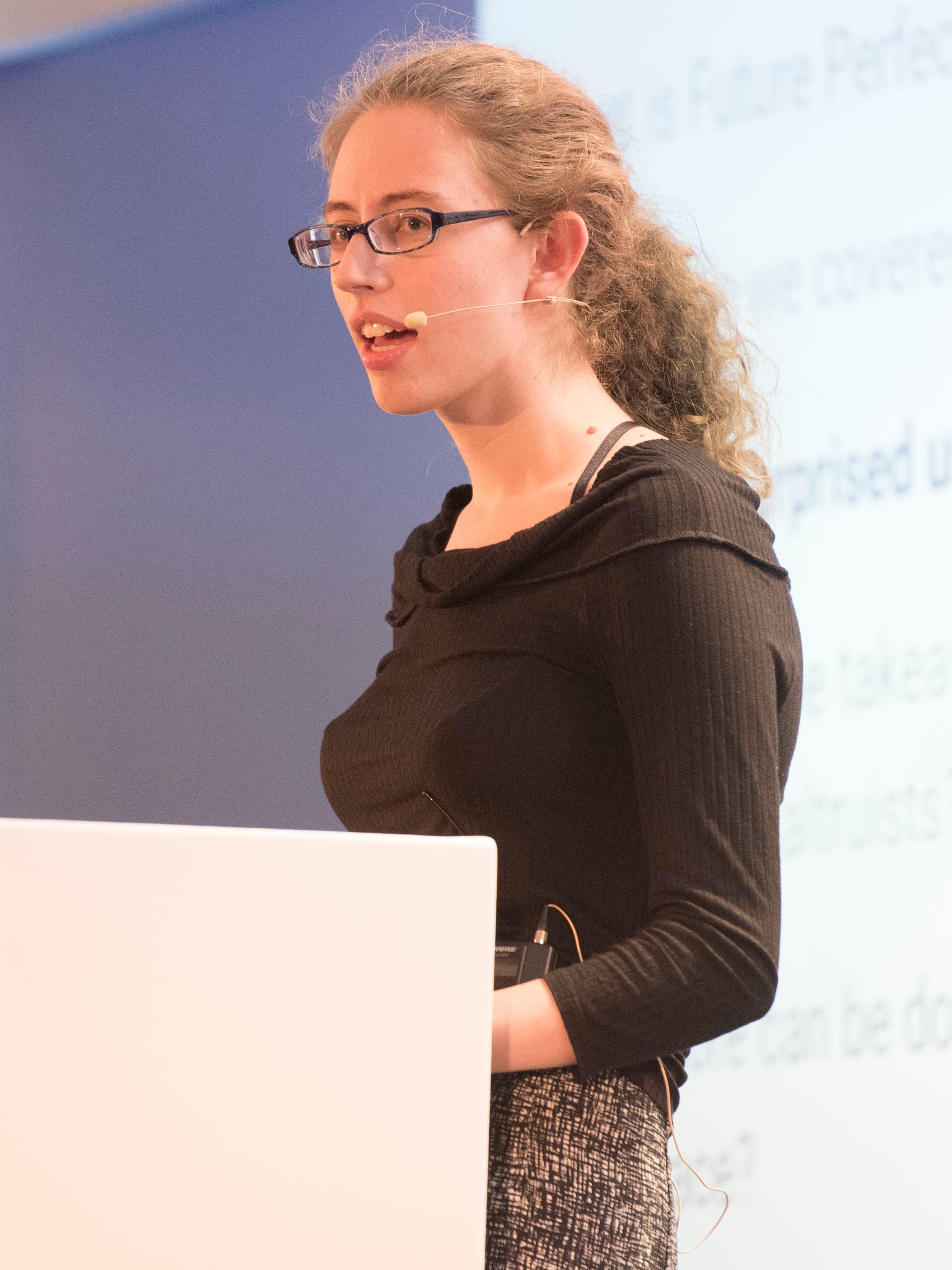 Kelsey Piper speaking at EA Global London in 2019