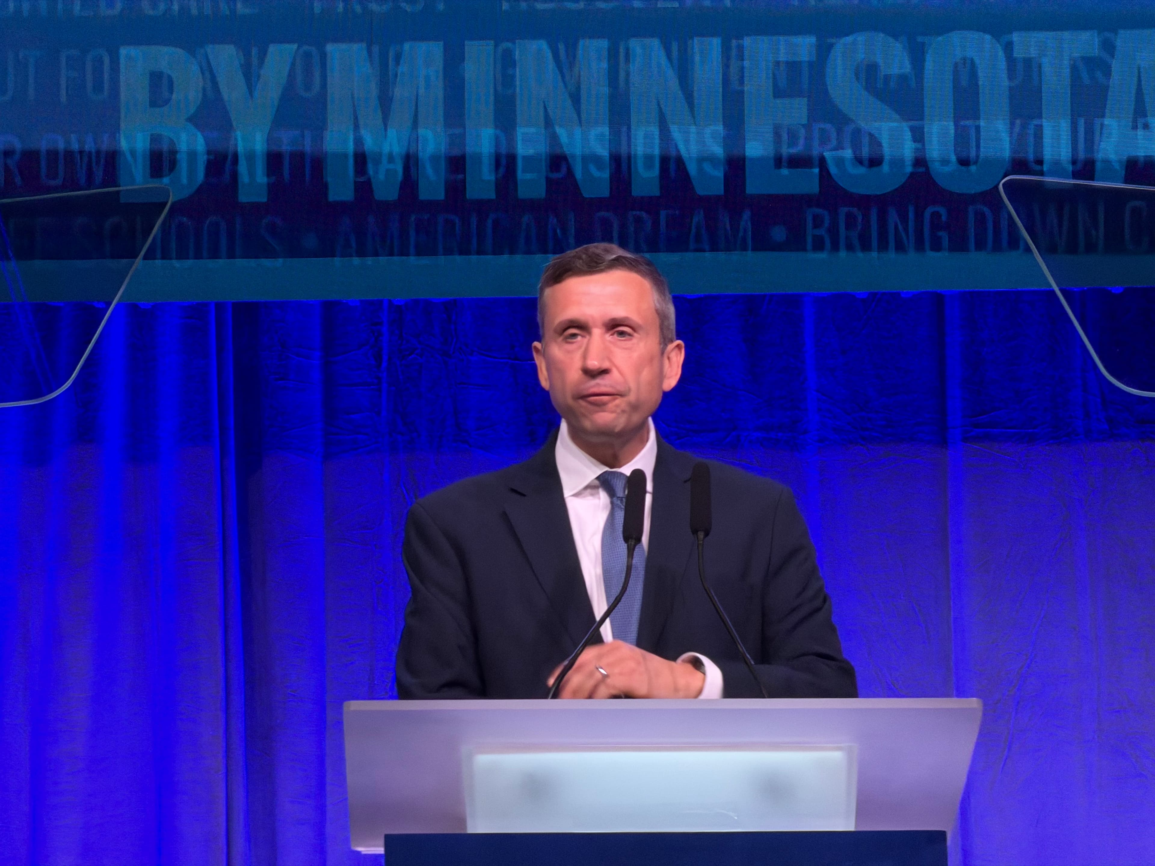 Ken Martin, chair of the Democratic National Committee, at the 2026 Minnesota DFL Convention