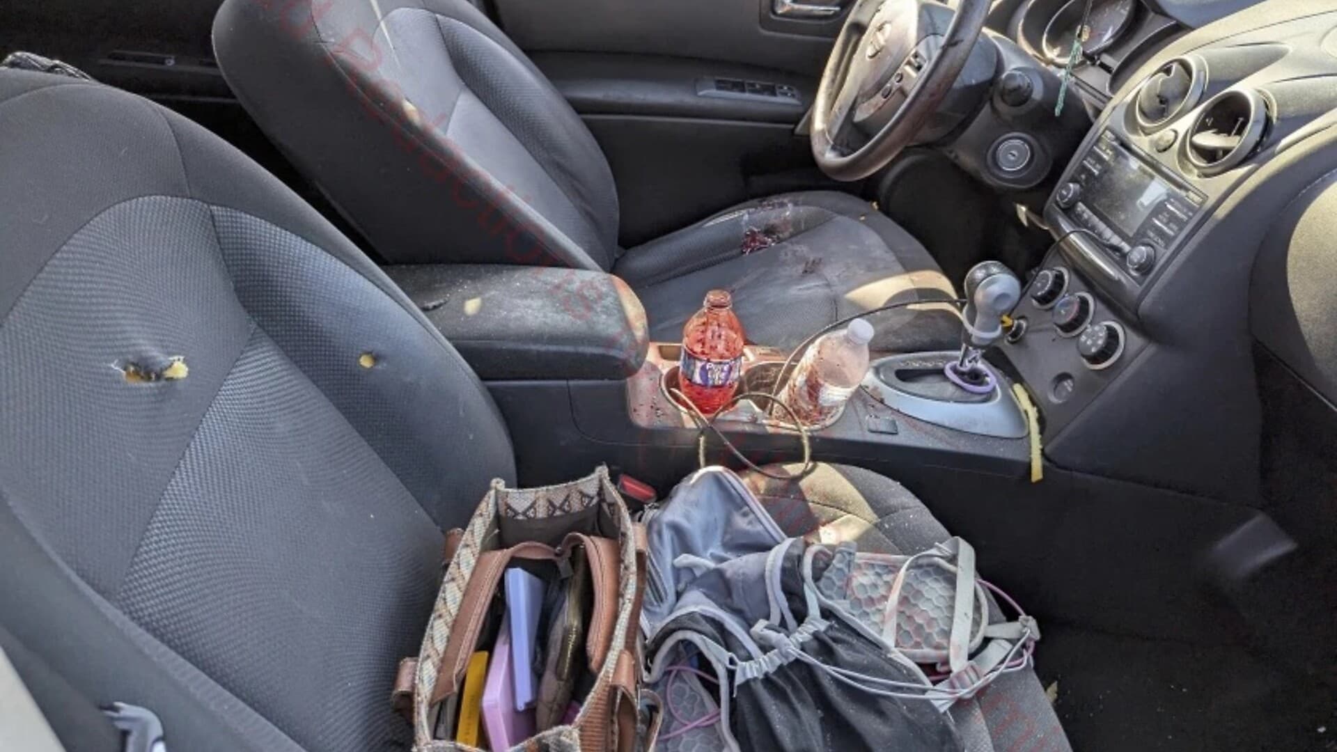 The blood-stained interior of Marimar Martinez's car after she was shot by a Border Patrol agent in Chicago.
