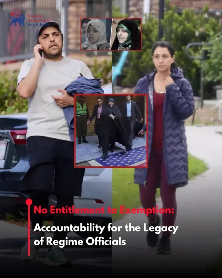 Advocacy graphic with portraits connected to the Hashemi–Tahmasebi case
