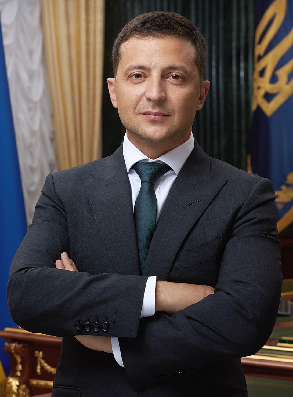 Official portrait of Volodymyr Zelenskyy, president of Ukraine.