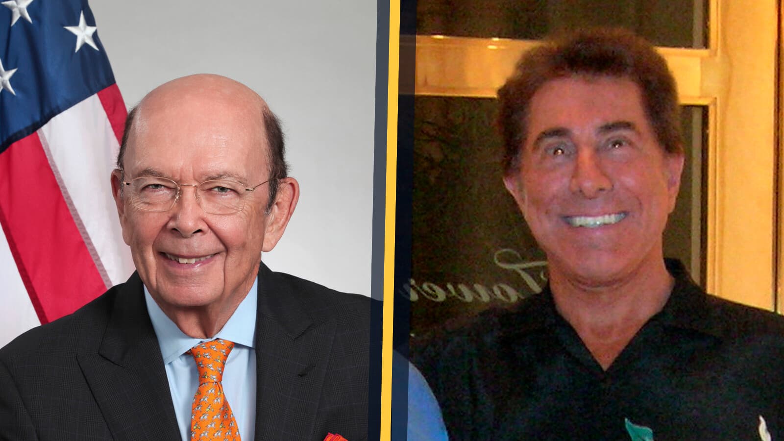 Wilbur Ross and Steve Wynn in a split image.
