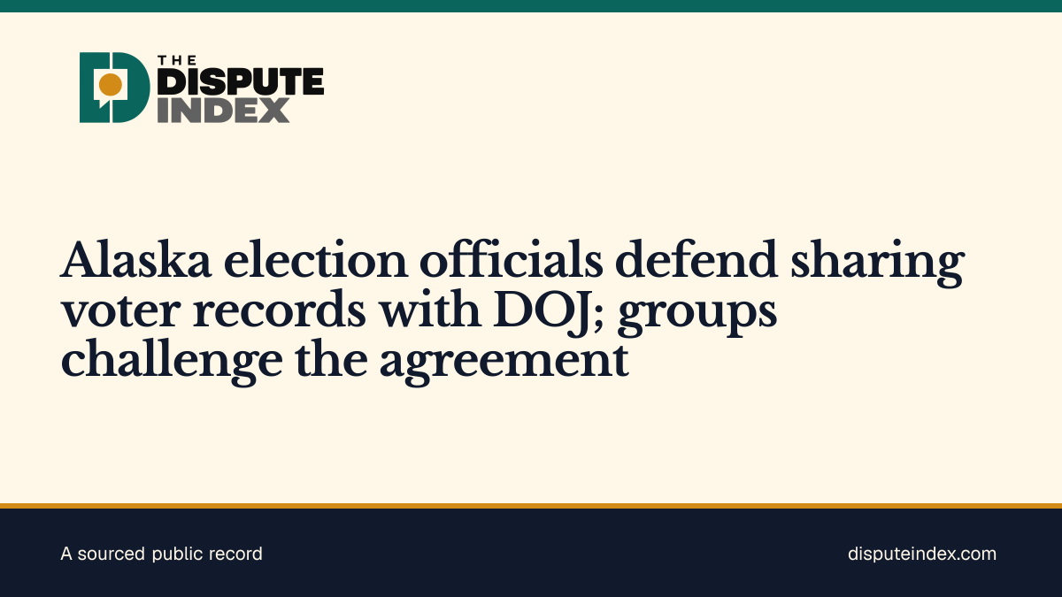 Share card: Alaska election officials defend sharing voter records with DOJ; groups challenge the agreement