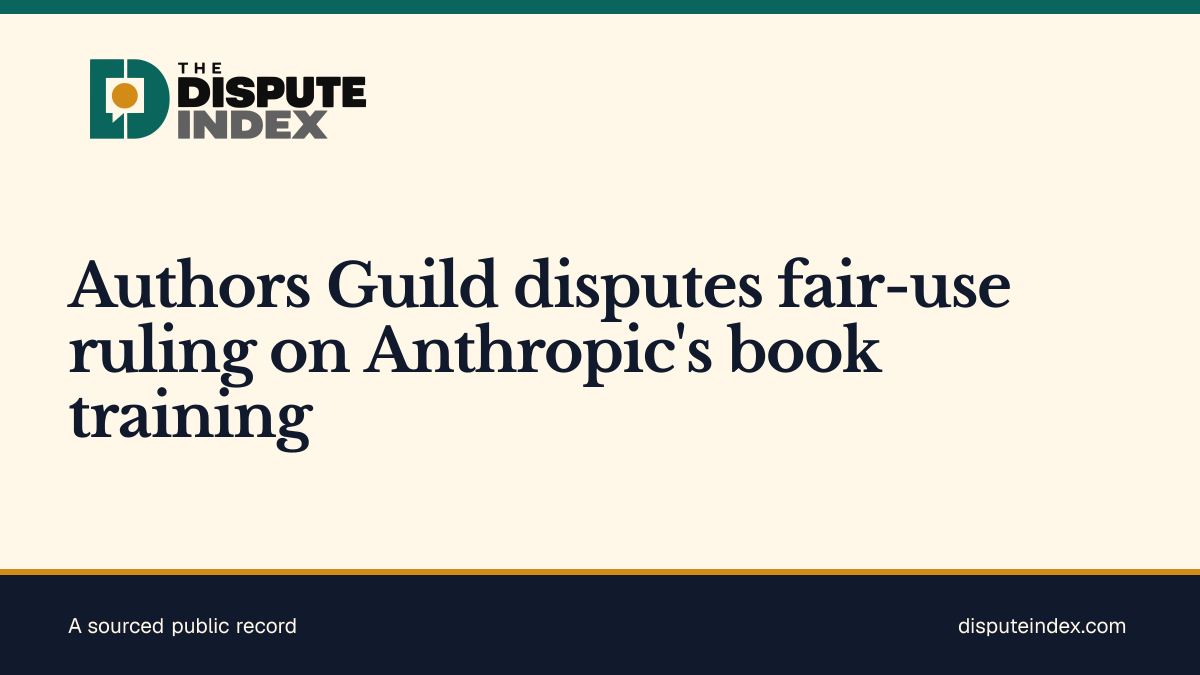 Share card: Authors Guild disputes fair-use ruling on Anthropic's book training