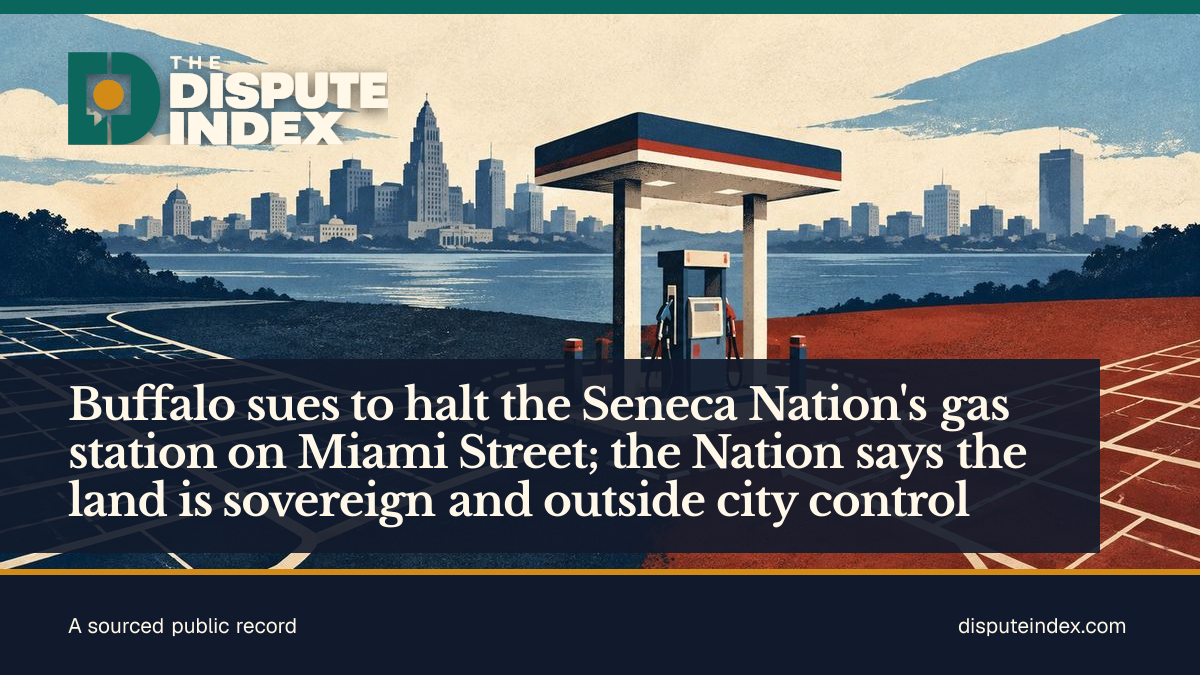 Share card: Buffalo sues to halt the Seneca Nation's gas station on Miami Street; the Nation says the land is sovereign and outside city control
