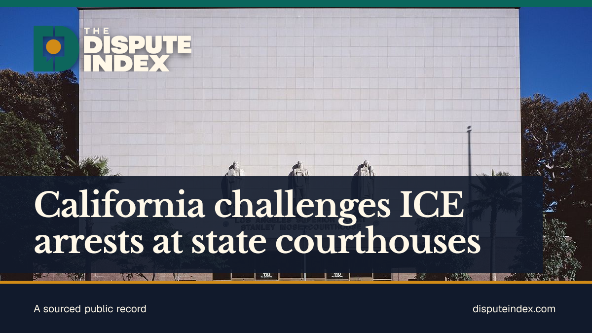 Share card: California challenges ICE arrests at state courthouses