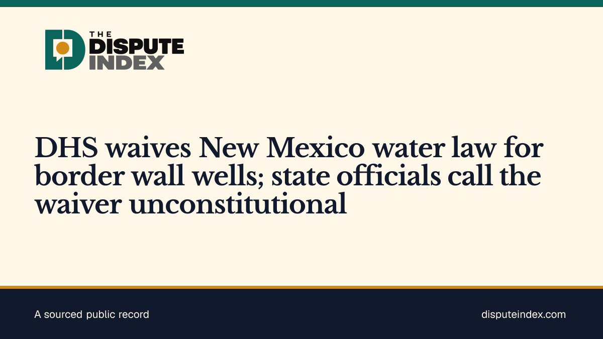 Share card: DHS waives New Mexico water law for border wall wells; state officials call the waiver unconstitutional