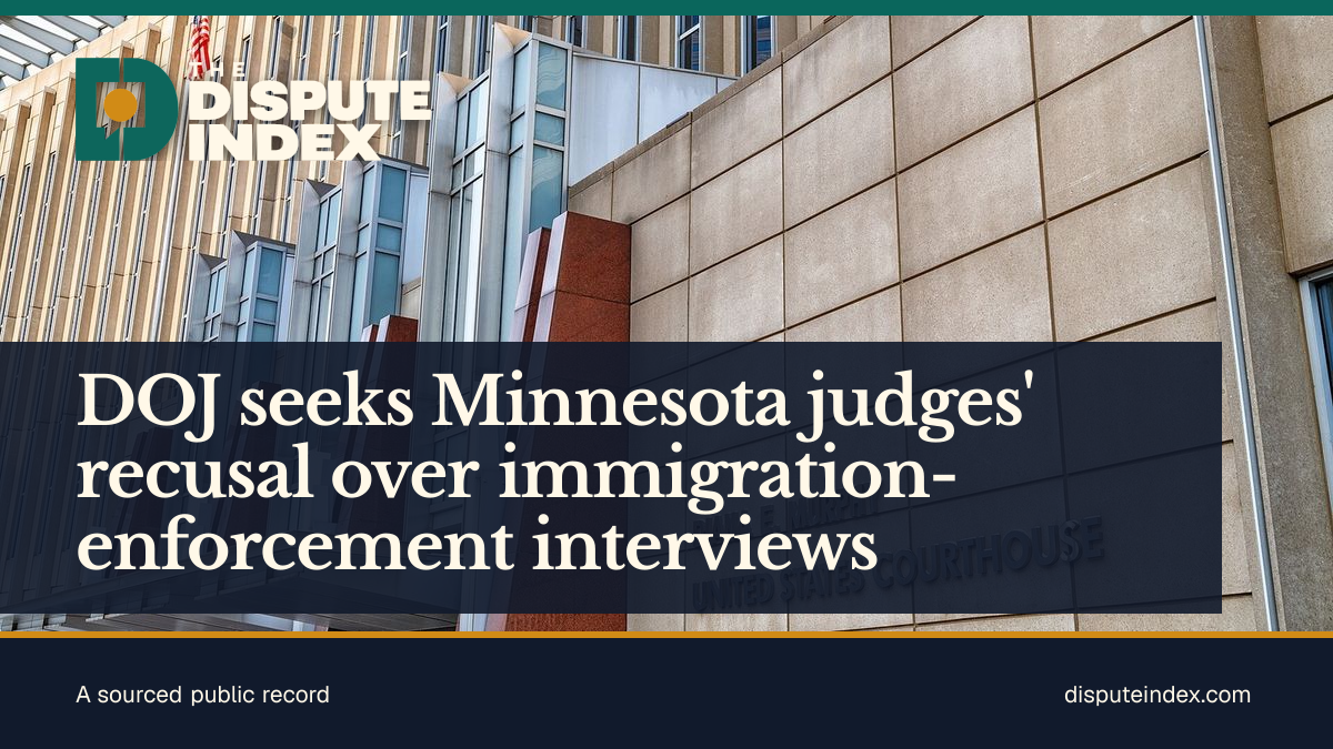 Share card: DOJ seeks Minnesota judges' recusal over immigration-enforcement interviews
