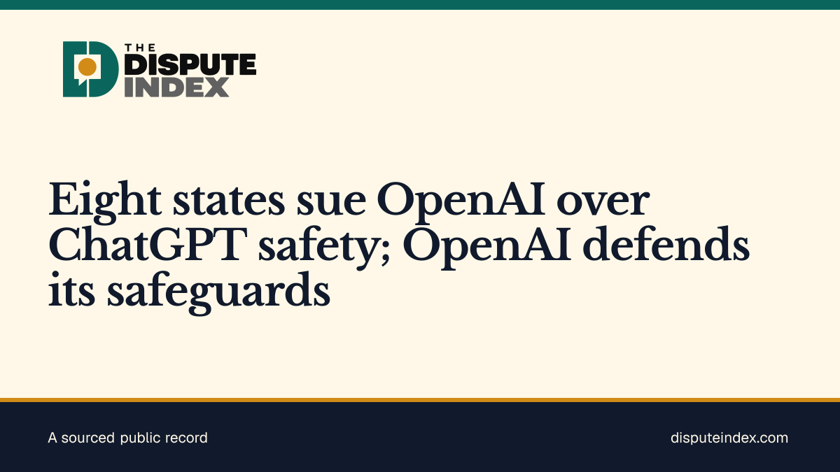 Share card: Eight states sue OpenAI over ChatGPT safety; OpenAI defends its safeguards