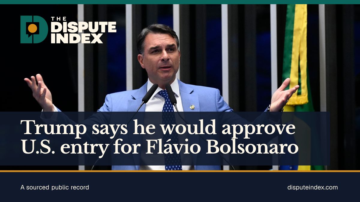Share card: Trump says he would approve U.S. entry for Flávio Bolsonaro