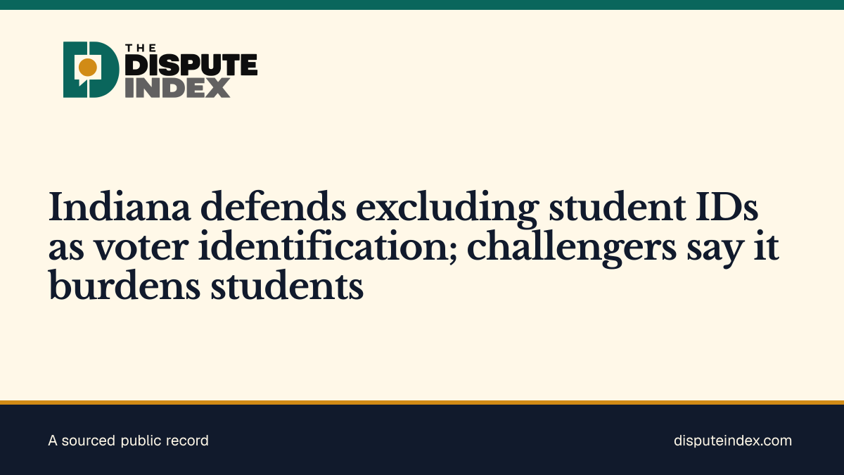 Share card: Indiana defends excluding student IDs as voter identification; challengers say it burdens students