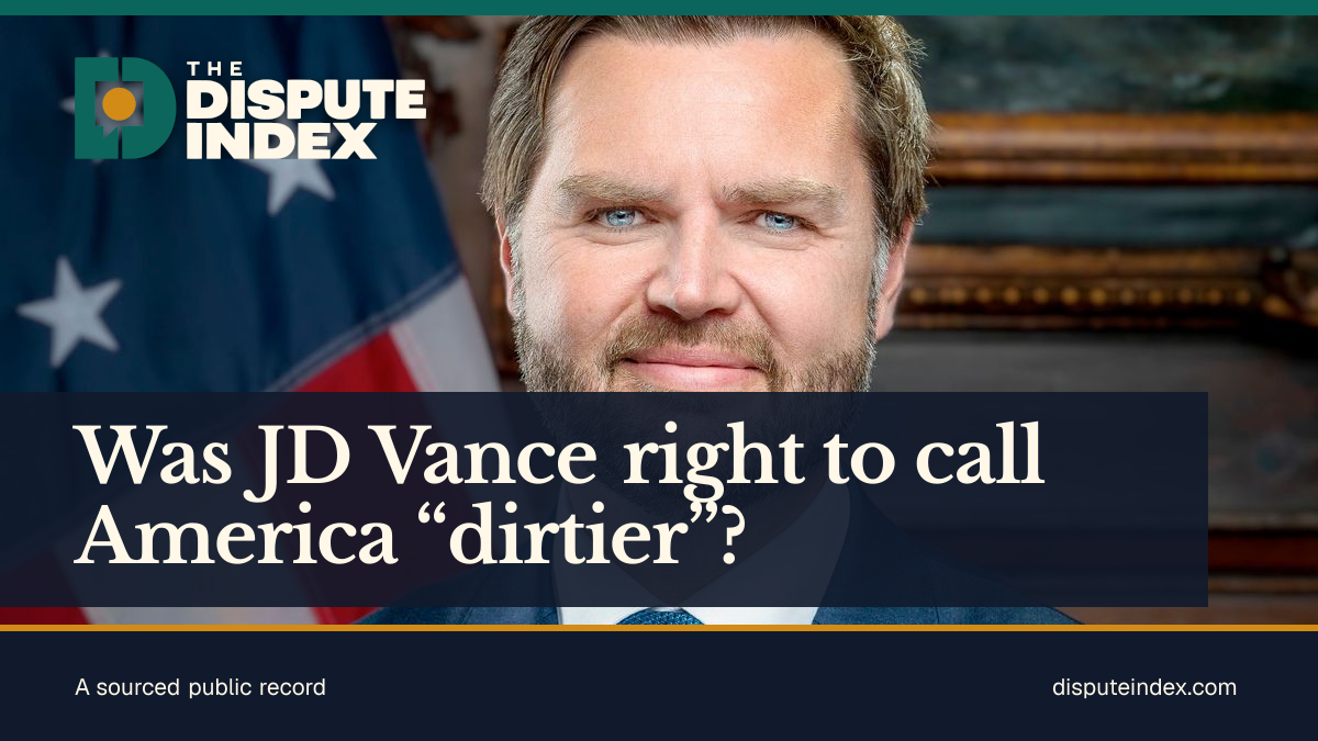 Share card: Was JD Vance right to call America “dirtier”?