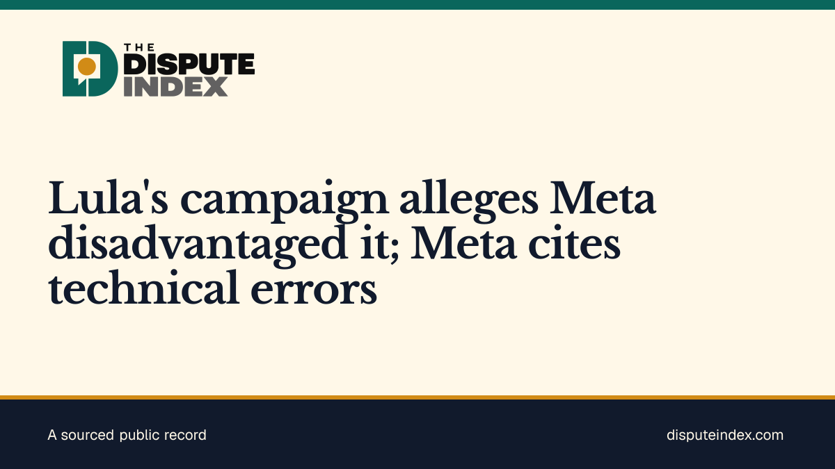 Share card: Lula's campaign alleges Meta disadvantaged it; Meta cites technical errors