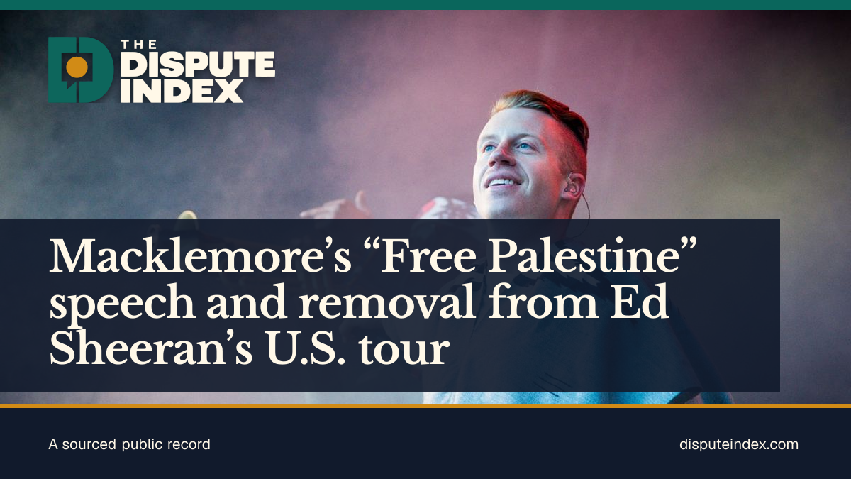 Share card: Macklemore’s “Free Palestine” speech and removal from Ed Sheeran’s U.S. tour