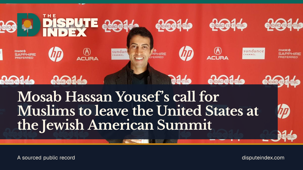 Share card: Mosab Hassan Yousef’s call for Muslims to leave the United States at the Jewish American Summit