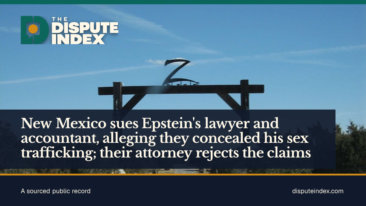 Share card: New Mexico sues Epstein's lawyer and accountant, alleging they concealed his sex trafficking; their attorney rejects the claims