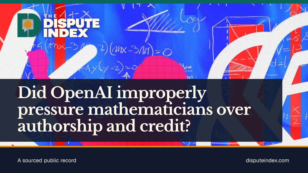 Share card: Did OpenAI improperly pressure mathematicians over authorship and credit?