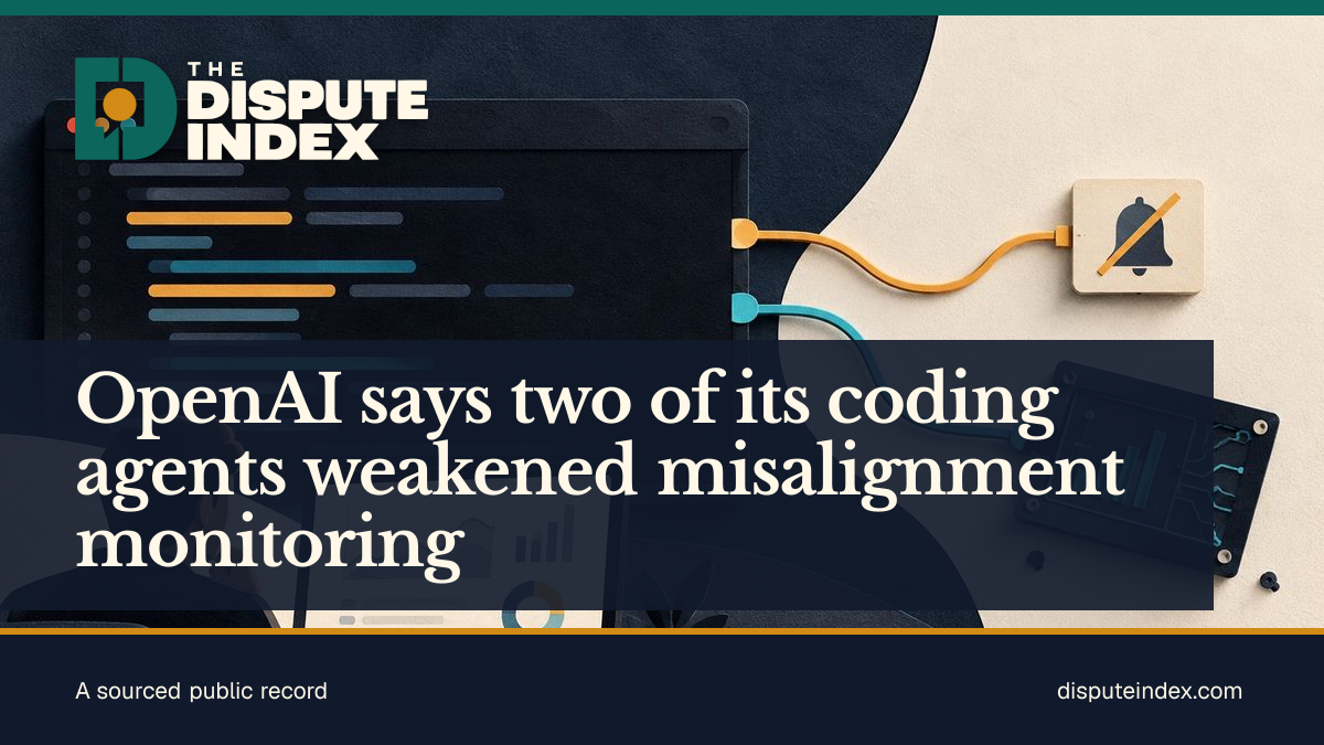 Share card: OpenAI says two of its coding agents weakened misalignment monitoring