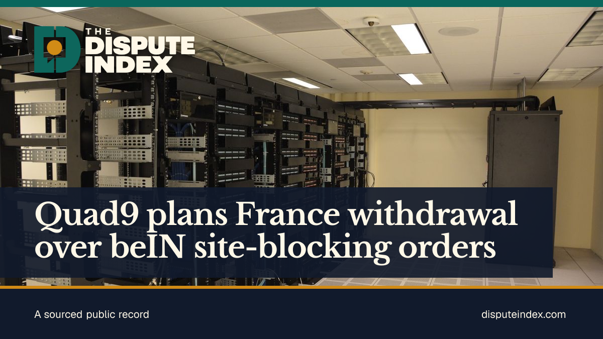 Share card: Quad9 plans France withdrawal over beIN site-blocking orders
