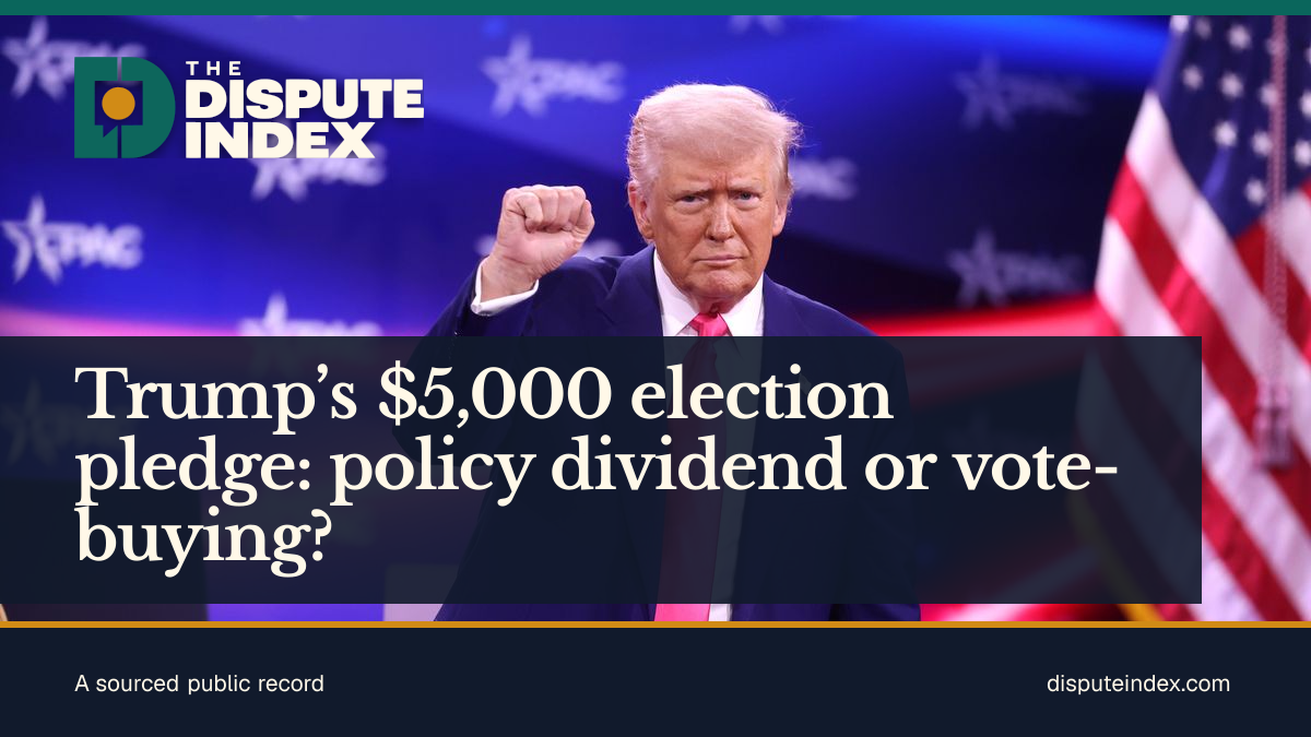 Share card: Trump’s $5,000 election pledge: policy dividend or vote-buying?