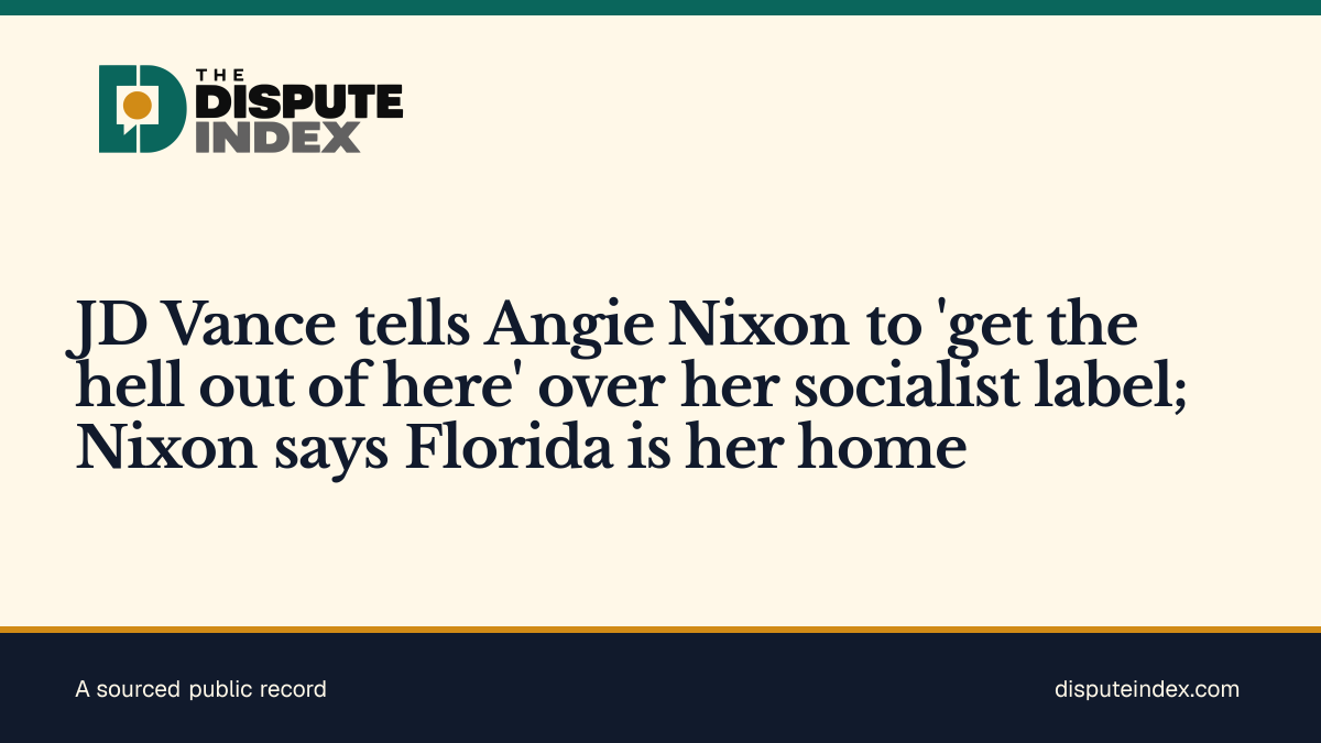 Share card: JD Vance tells Angie Nixon to 'get the hell out of here' over her socialist label; Nixon says Florida is her home