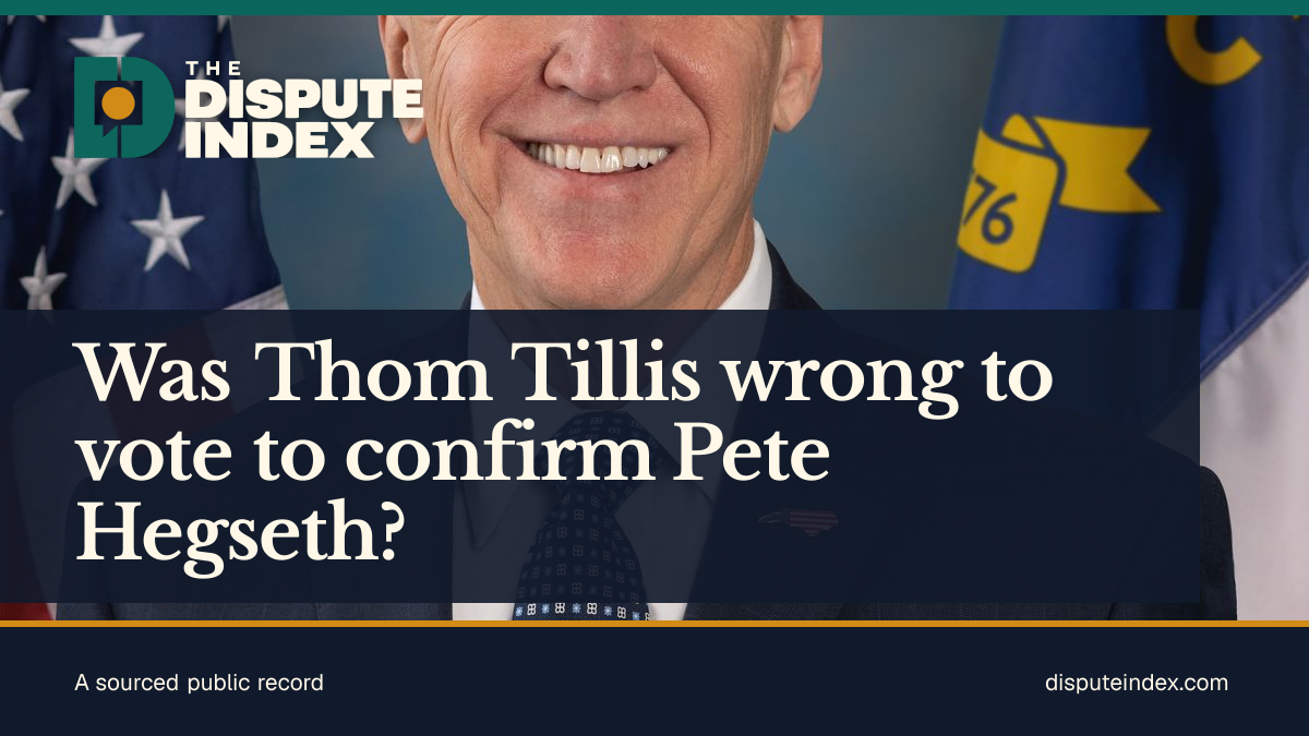 Share card: Was Thom Tillis wrong to vote to confirm Pete Hegseth?