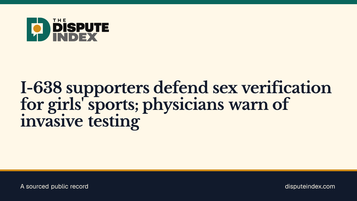 Share card: I-638 supporters defend sex verification for girls' sports; physicians warn of invasive testing