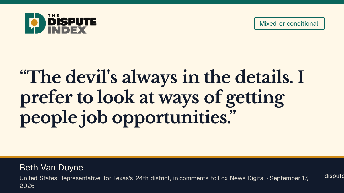 Quote card: Beth Van Duyne, Beth Van Duyne withholds judgment on the dividend and says she prefers job opportunities
