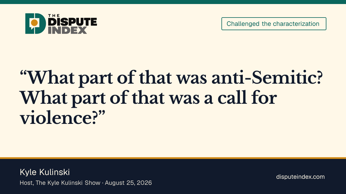 Quote card: Kyle Kulinski, Kyle Kulinski disputes that Hasan Piker's remarks were antisemitic