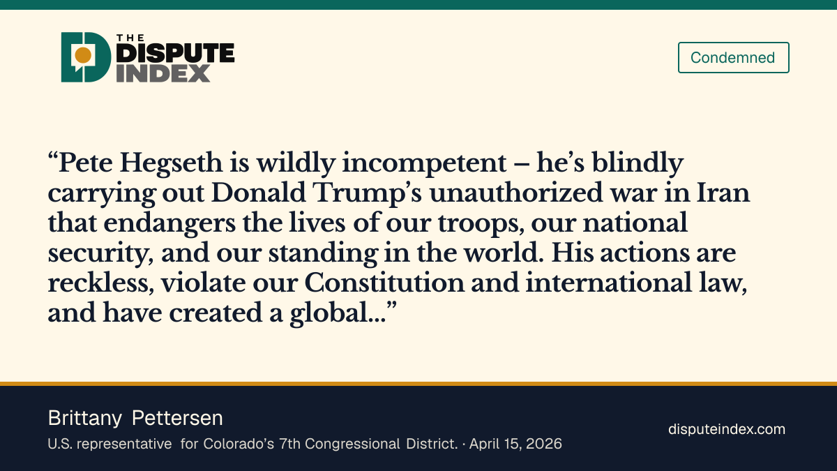 Quote card: Brittany Pettersen, Brittany Pettersen joins articles of impeachment against Pete Hegseth