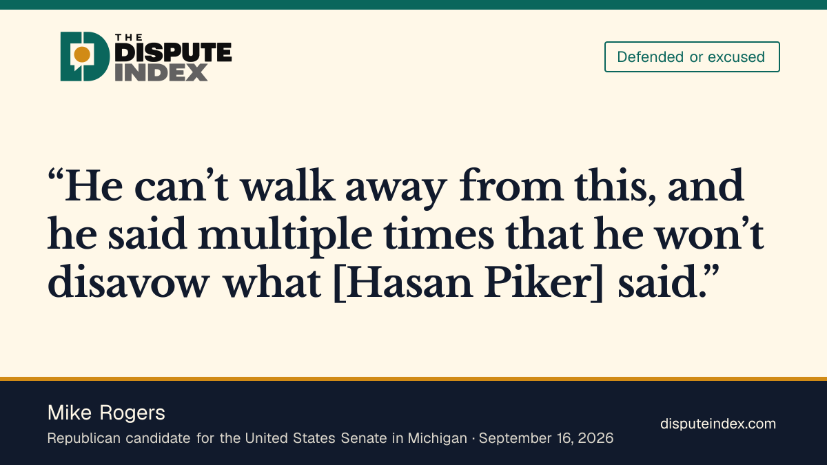 Quote card: Mike Rogers, Mike Rogers renews his rationale for the 9/11-related accusation against Abdul El-Sayed