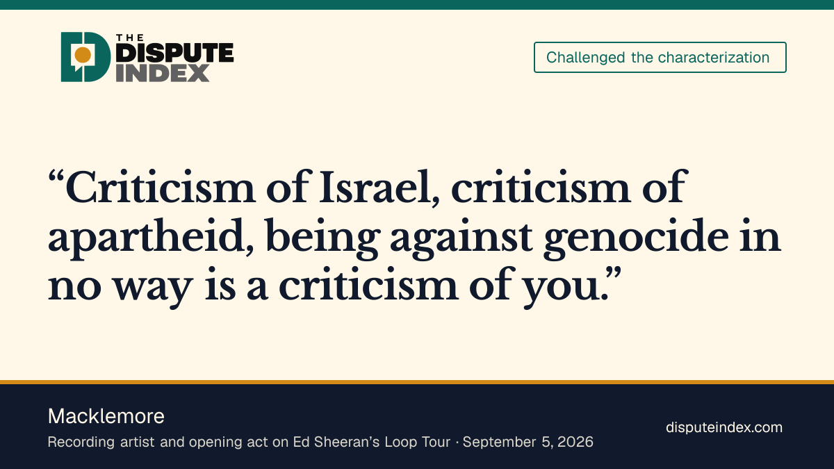 Quote card: Macklemore, Macklemore's MetLife speech on criticism of Israel and Jewish fans