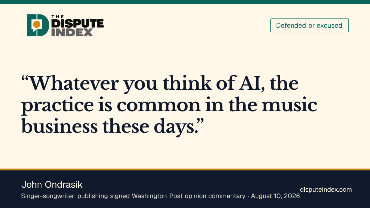 Quote card: John Ondrasik, John Ondrasik calls Boy George’s AI use “common in the music business”