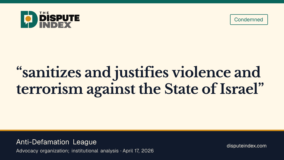 Quote card: Anti-Defamation League, Anti-Defamation League says Piker's Hamas comparison whitewashes terrorism