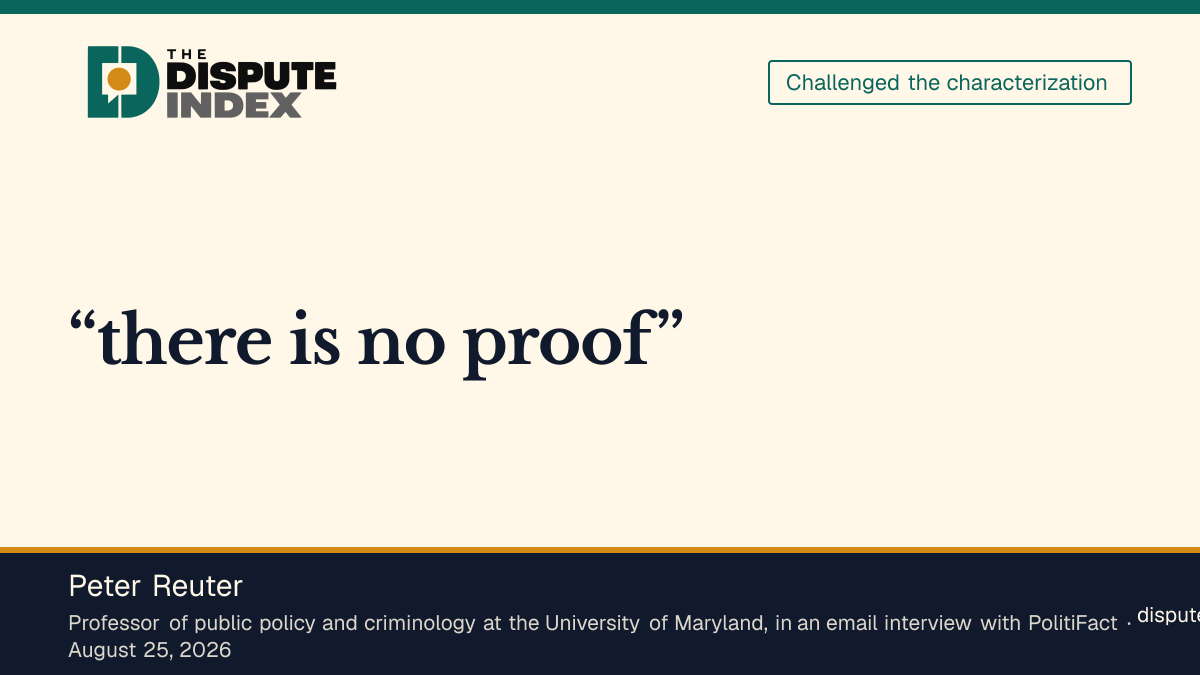 Quote card: Peter Reuter, Peter Reuter says there is no proof the administration's steps caused the overdose decline