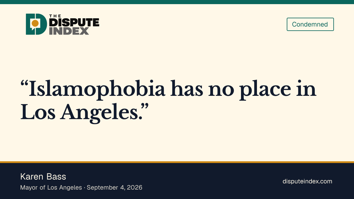 Quote card: Karen Bass, Karen Bass condemns Islamophobia after Mosab Hassan Yousef's remarks
