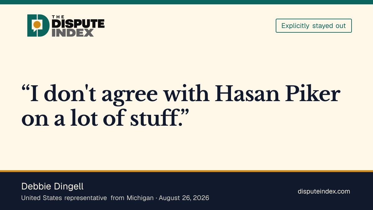 Quote card: Debbie Dingell, Debbie Dingell says she disagrees with Piker but wants focus off him