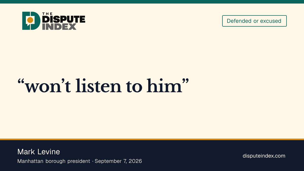 Quote card: Mark Levine, Mark Levine hopes Mamdani will not heed Giuliani's 9/11 memorial demand