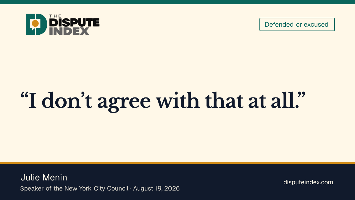 Quote card: Julie Menin, Julie Menin rejects calls for attendees to shun Mamdani at 9/11 memorial