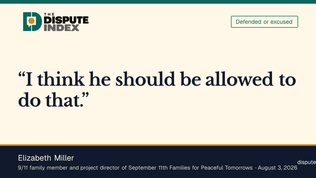 Quote card: Elizabeth Miller, Elizabeth Miller says Mamdani should be allowed at 9/11 memorial