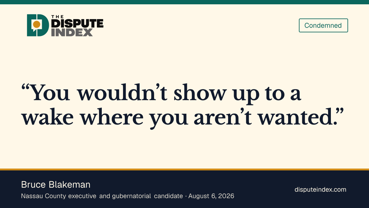 Quote card: Bruce Blakeman, Bruce Blakeman calls Mamdani's 9/11 memorial attendance inappropriate