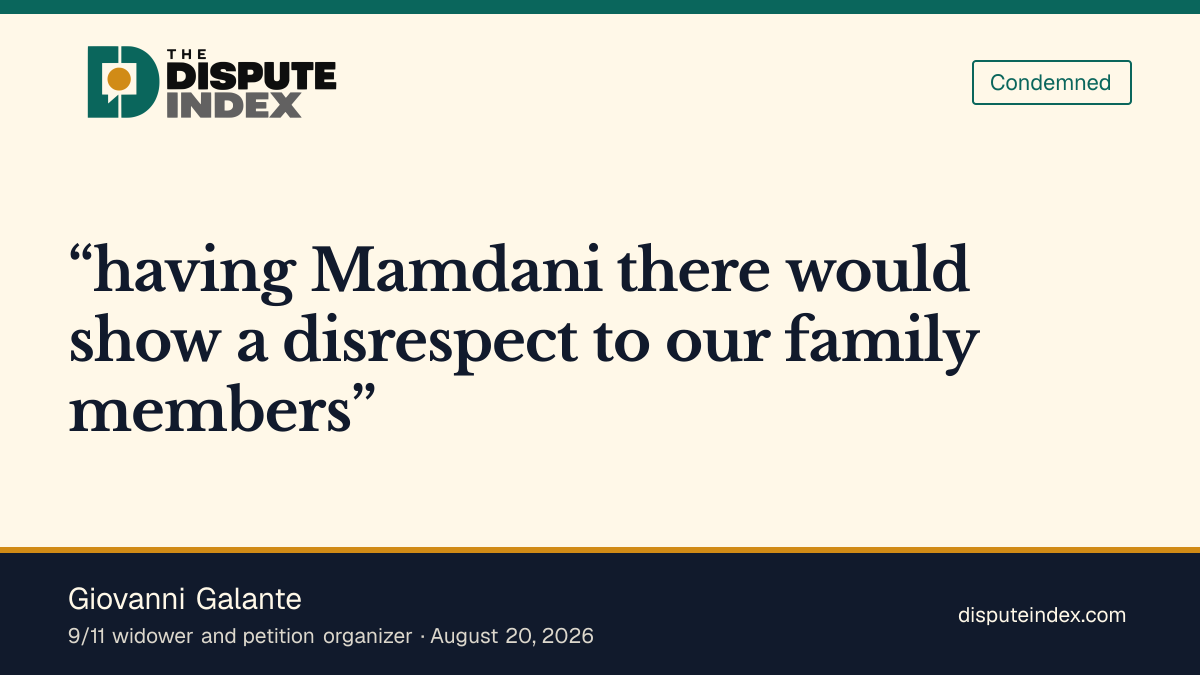 Quote card: Giovanni Galante, Giovanni Galante says Mamdani's 9/11 attendance would disrespect families