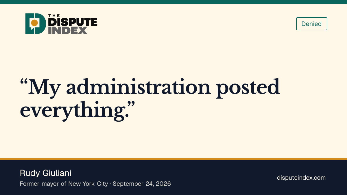 Quote card: Rudy Giuliani, Rudy Giuliani denies hiding post-September 11 air-quality information