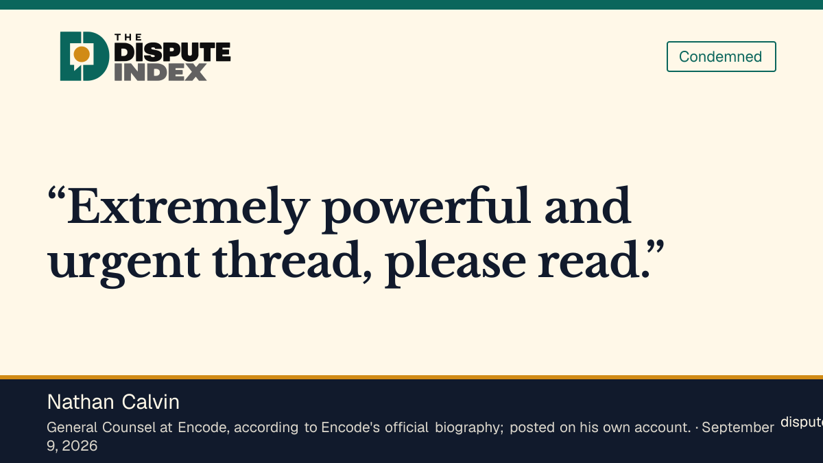 Quote card: Nathan Calvin, Nathan Calvin endorses Coxon's resignation thread on AI race risks