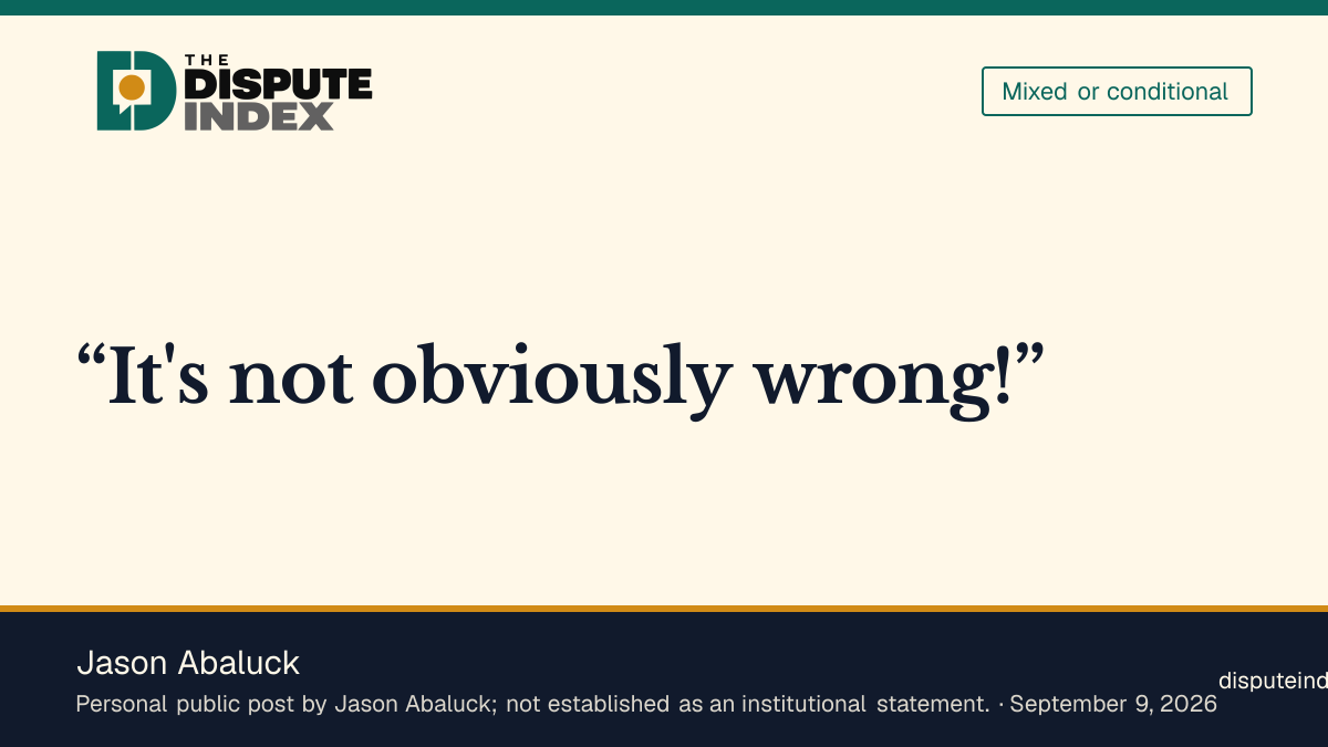 Quote card: Jason Abaluck, Jason Abaluck offers a conditional defense of AI capabilities research