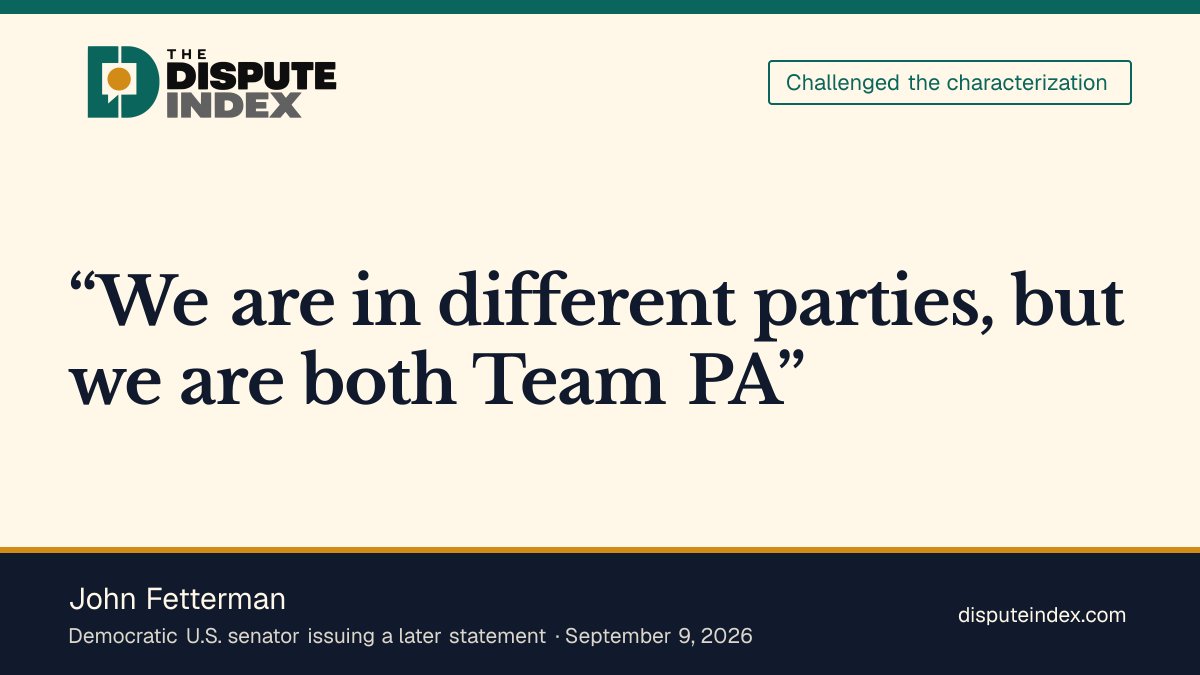 Quote card: John Fetterman, John Fetterman defends GOP convention appearance as Pennsylvania unity