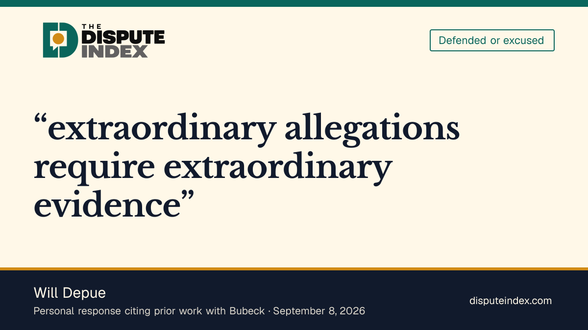 Quote card: Will Depue, Will Depue urges nuance and cites his own work with Sébastien Bubeck